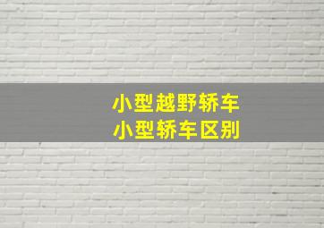 小型越野轿车 小型轿车区别